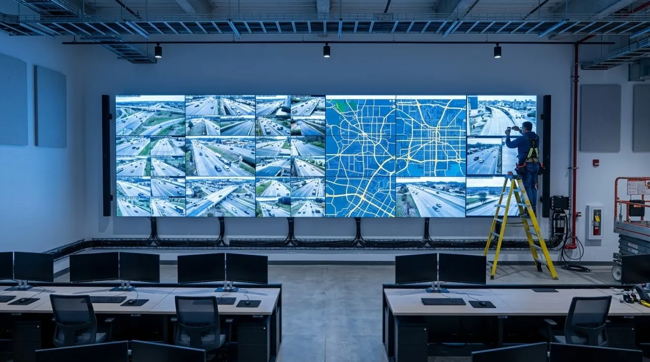 24/7 control room video wall installation traffic dispatch center